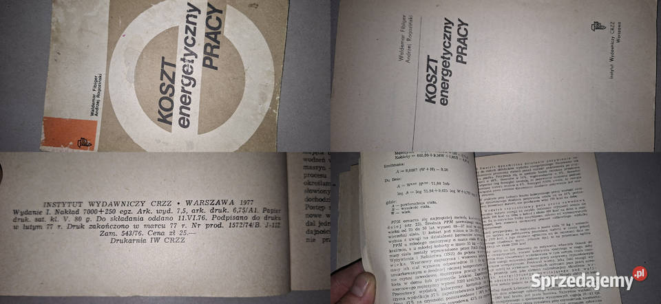 Koszt energetyczny pracy 1977 kultowy podręcznik Łęczyca