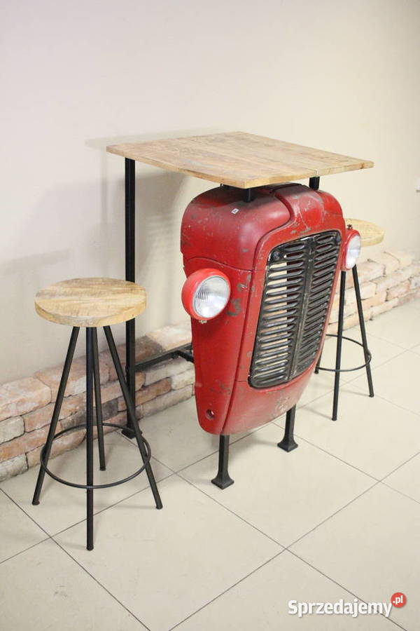 Stolik barowy traktor BLAT 60x60 2 HOKERY Pszczyna