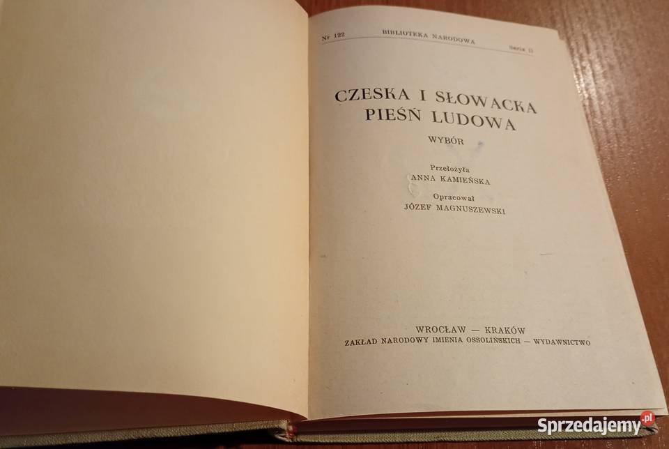 Czeska i słowacka pieśń ludowa wybór przeł Anna pomorskie Gdańsk