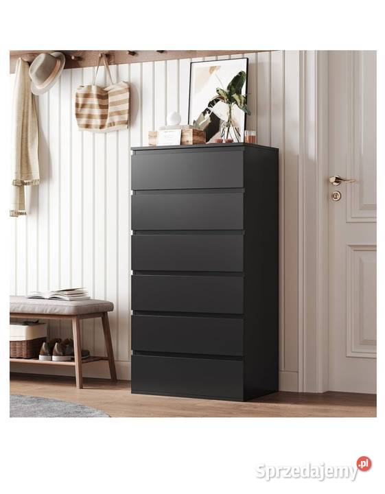 Komoda FOREHILL czarna 119 6 szuflad do sypialni Gorzów Wielkopolski