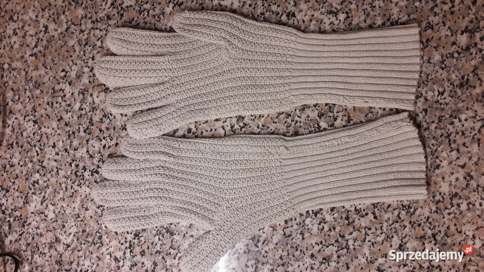 Rękawiczki jasne damskie z dzianiny Moda i Styl Głuchołazy