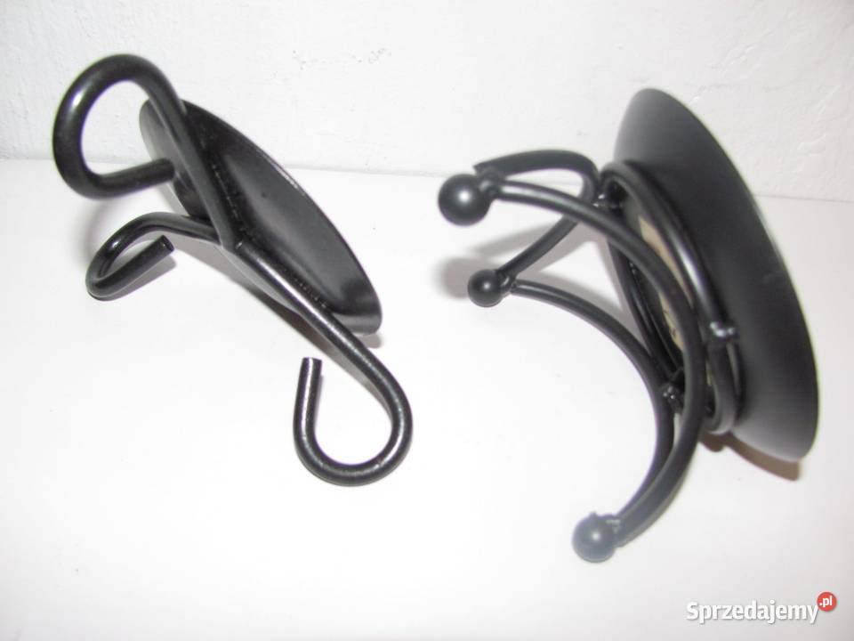 świeczniki metalowe niskie stojące 2 sztuki czarny Zamość