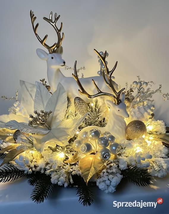 Ekskluzywny świąteczny stroik z jeleniami Latosówka