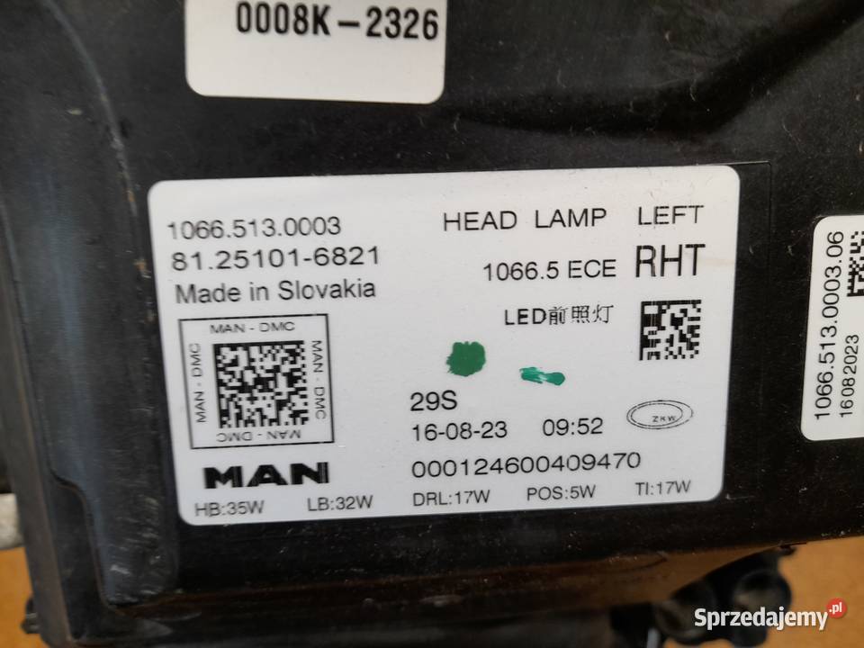 Lampa lewa przednia przód MAN TG3 TGX TGS TGL lewe Goleniów