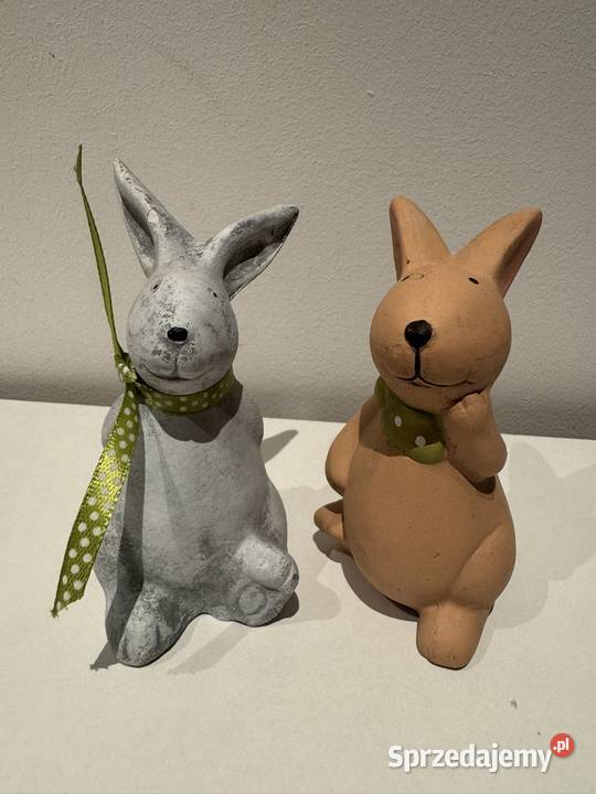 Dwa Zające figurki gliniane 10 Poznań