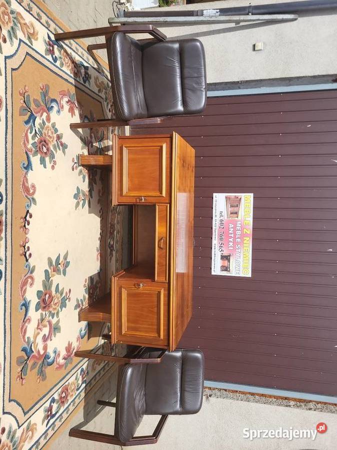 Biurko gabinetowe stylowe orzechowe dwustronne kujawsko-pomorskie Sypniewo