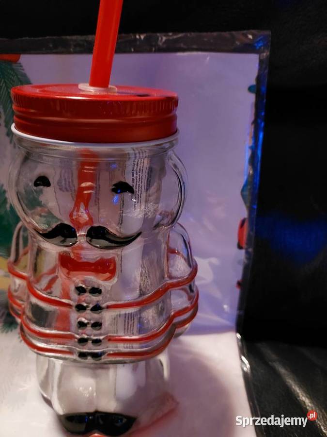 Kubek szkło Mikołaj z rurką Nowy dolnośląskie