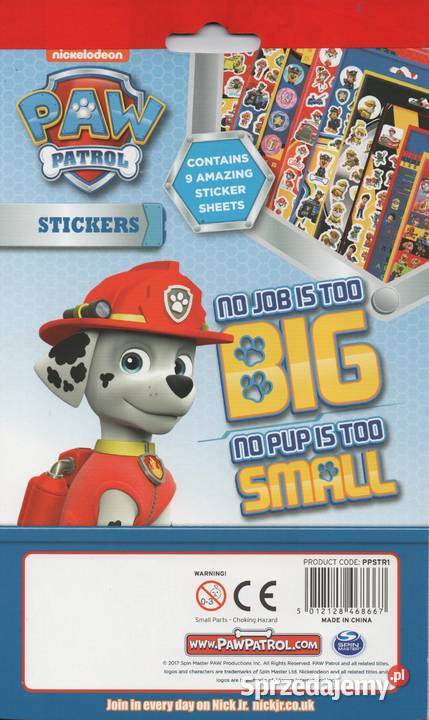 Psi Patrol Marshall Zestaw Naklejki Nalepki 700 Mogilany