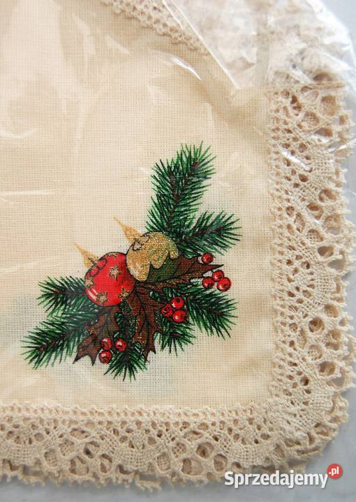 Świąteczna serwetka do pieczywa bawełna beż Boże Lublin sprzedam
