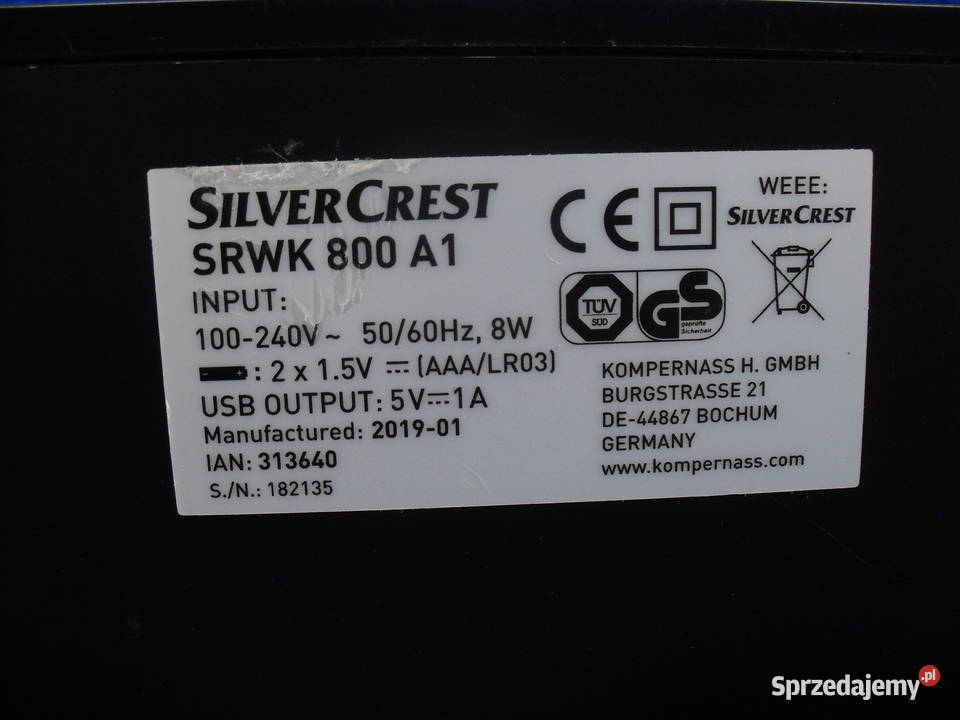 RADIOZEGARBUDZIK Z USB