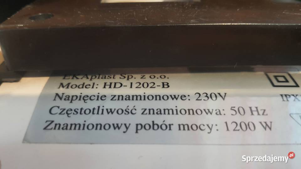 Suszarka do rąk EKAplast EKA 1200W HD1202B AGD Lublin