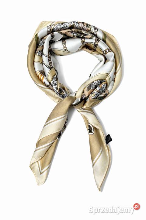 Apaszka gawroszka 100 wiskoza satyna print Niebieszczany