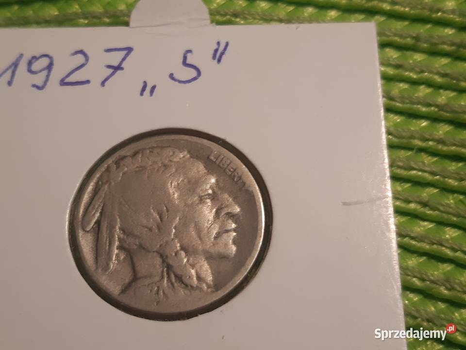 moneta USA 5 centów z 1927rS Buffalo podlaskie Łomża