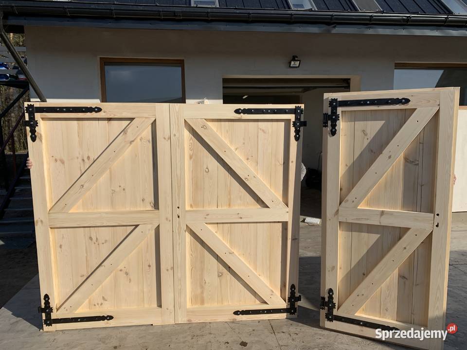 DRZWI GARAŻOWE LITE DREWNIANE sosnowe z