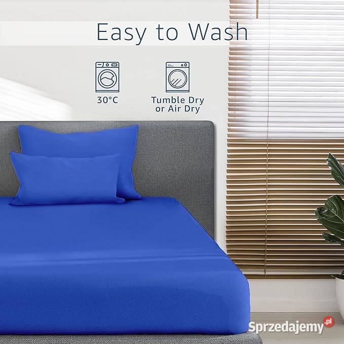 120x200 Niebieskie Prześcieradło z gumką 100 śląskie Gaszowice