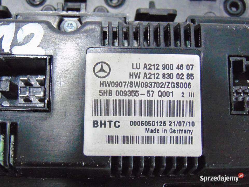 PANEL STEROWANIA KLIMATYZACJĄ W212 A2129004607