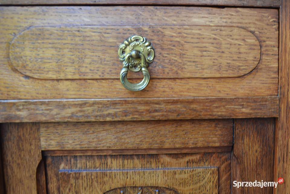 Stolik stylowy ludwik marmur brązowy dębowy