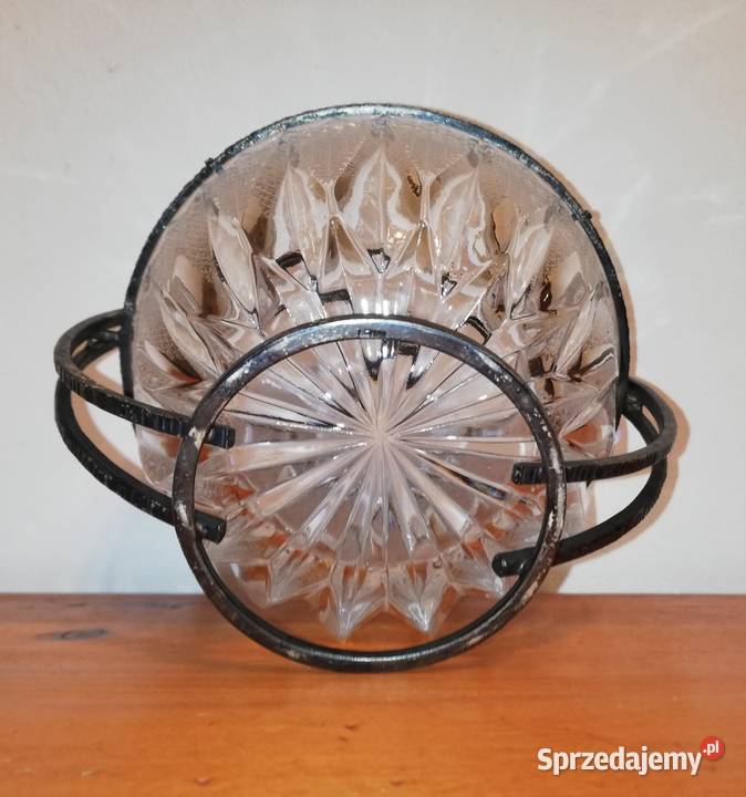 Cukiernica kryształowa PRL Hefra Kołyska Plater Warszawa