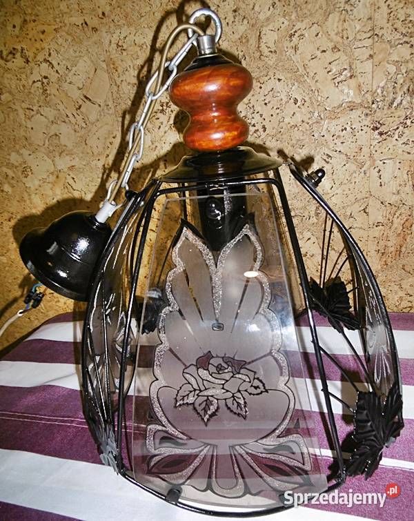 Lampa sufitowa żyrandol E 27 z PRL Ostrów Wielkopolski