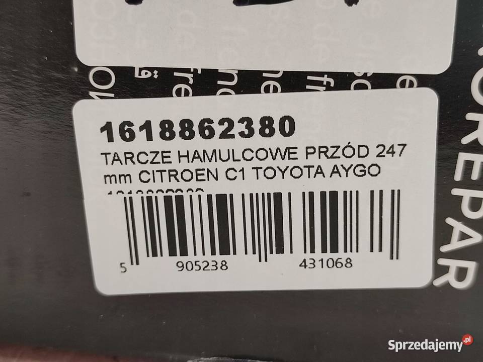 TARCZE HAMULCOWE 247mm 2 CITROEN C1 II PA 2014 lubelskie