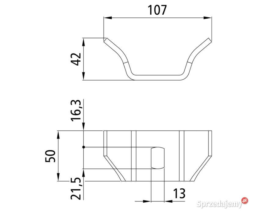 Konsolka 106x50x40x5MM surowa Fasolka 215 x 13mm