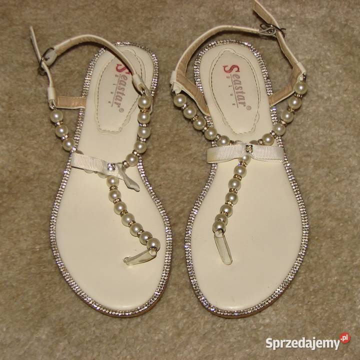 Śliczne sandałki perełki cyrkonie 36 Wrocław