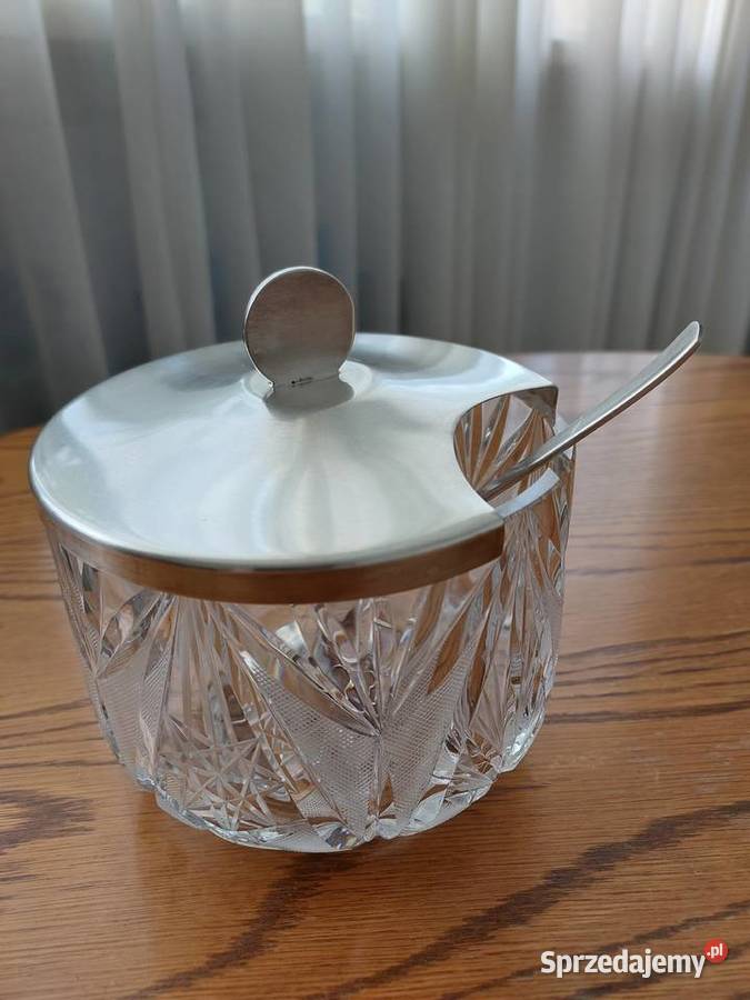 Cukiernica kryształowa ze srebrną pokrywą Legnica