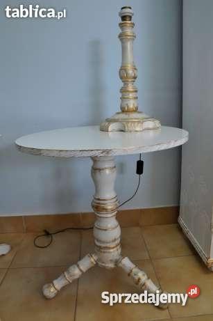 Stolik okrągły białyw stylu Shabby Chic Wrocław