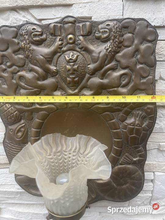 Stara przedwojenna lampa Herb Gdańska Bystrzyca Kłodzka