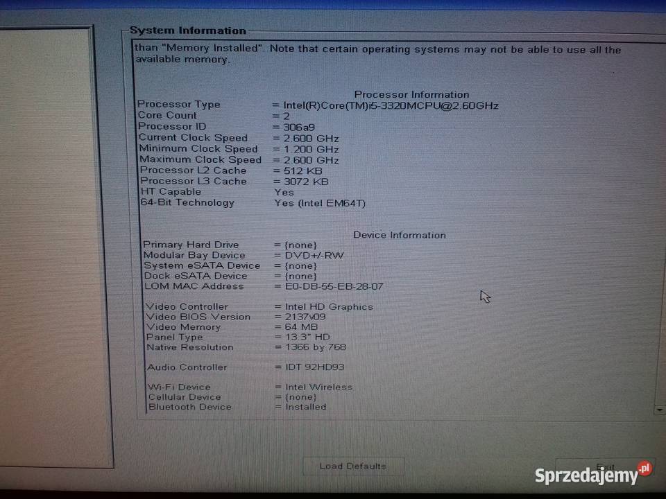 Dell Latitude E6330 i53320M DDR3 8GB eSATA kujawsko-pomorskie Bydgoszcz sprzedam
