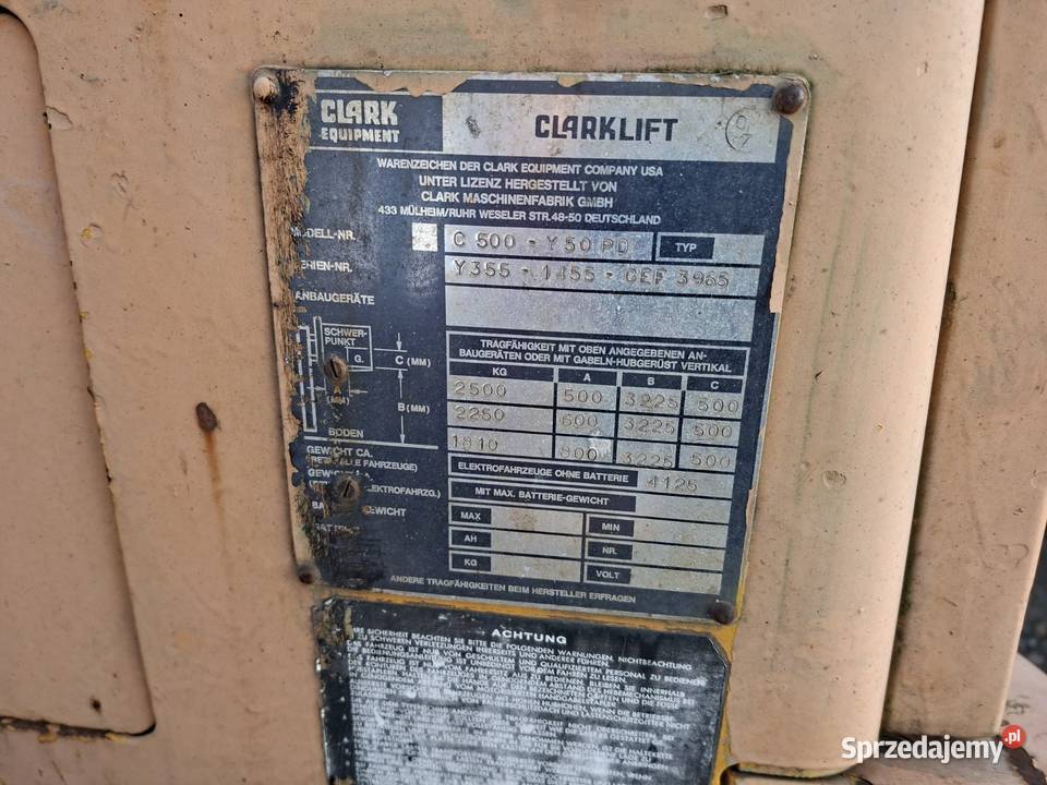 Wózek widłowy CLARK model C500 Y 50 PD Bolesławiec
