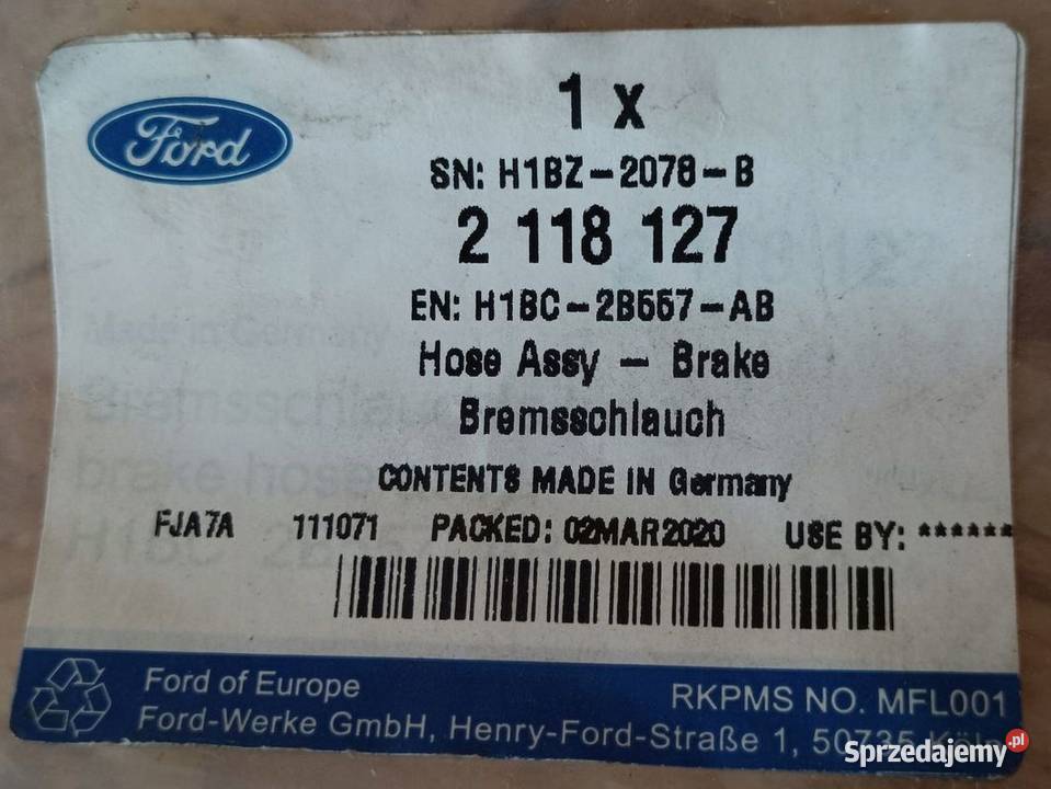 FORD FIESTA MK7 PRZEWÓD HAMULCOWY LEWY PRZÓD Pleszew
