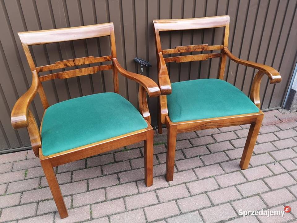 Stary Fotel Krzesło ARTDECO Orzech Gabinetowy