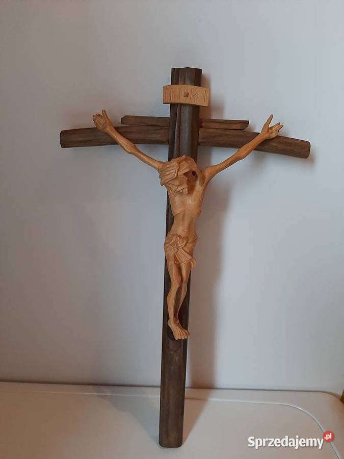 Rzeźba z drewna Ukrzyżowanie krzyż drewniany Lubień sprzedam