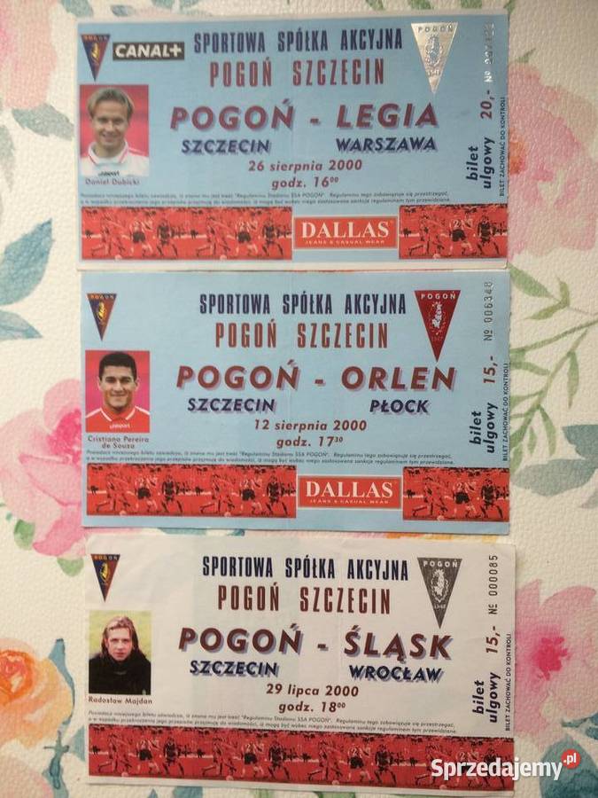 1165 Bilety Pogoni Szczecib 2000 R sprzedam