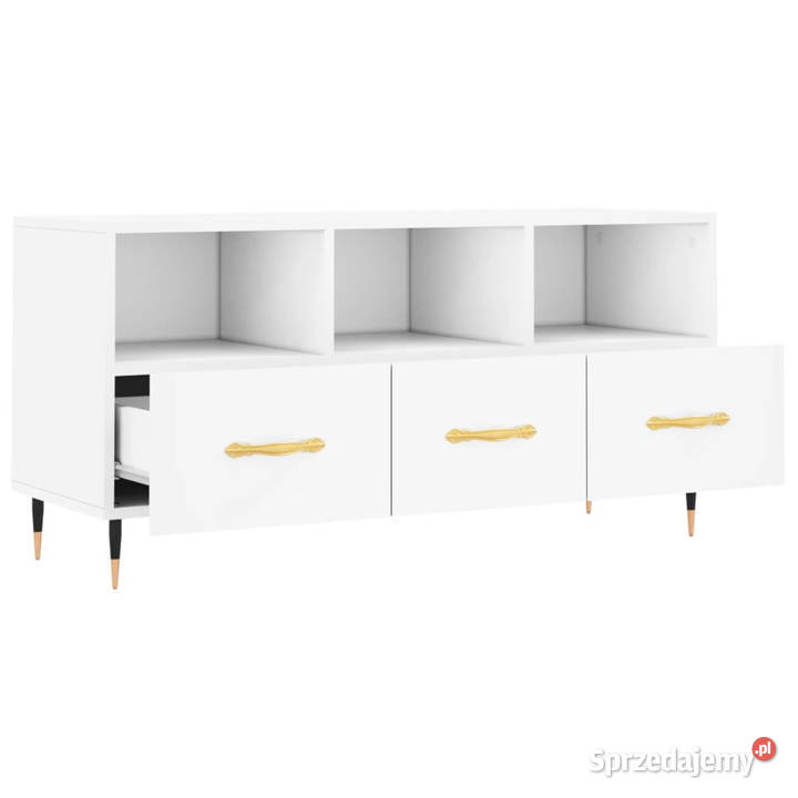 Szafka pod TV biała 102x36x50 materiał Warszawa