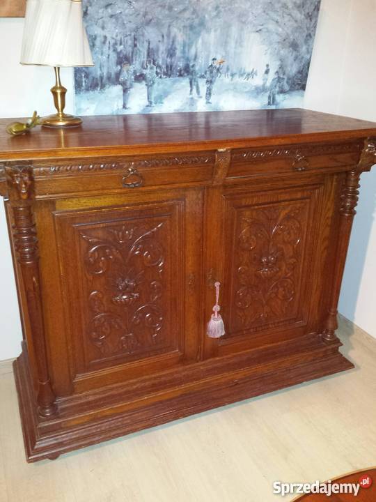 KOMODA DEBOWA RZEZBIONA ANTYK Nowogard