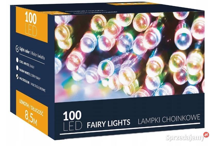 LAMPKI CHOINKOWE 100 LED 85m ZEWWEW KOLOROWE Boże Narodzenie Poznań