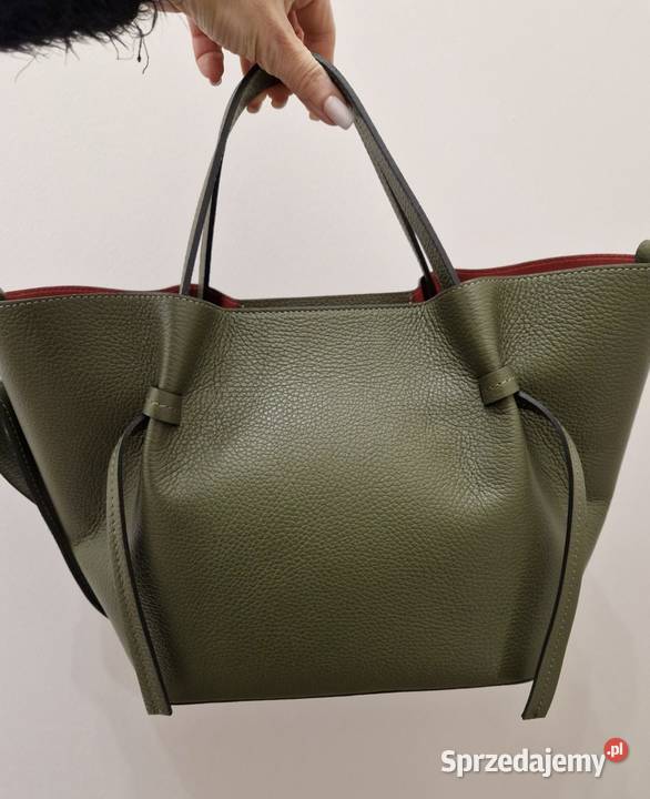 Torebka Polen khaki organizer czerwone wnętrze Torby i torebki sprzedam