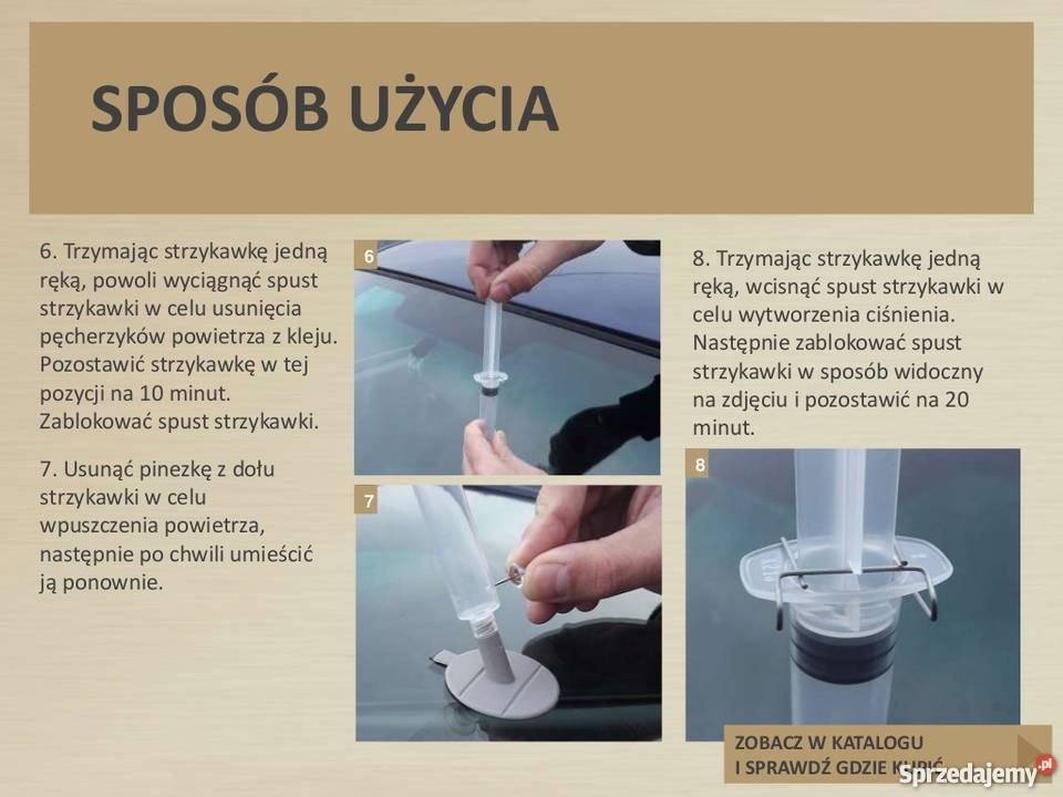 Zestaw naprawczy szyby samochodowej do szyb klej małopolskie Kraków