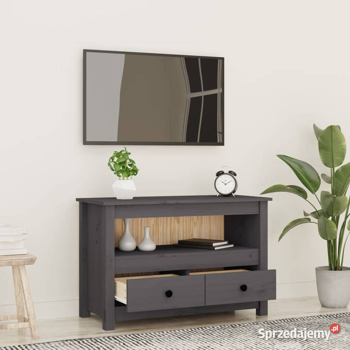 Szafka pod telewizor szara 79x35x52 lite drewno Warszawa