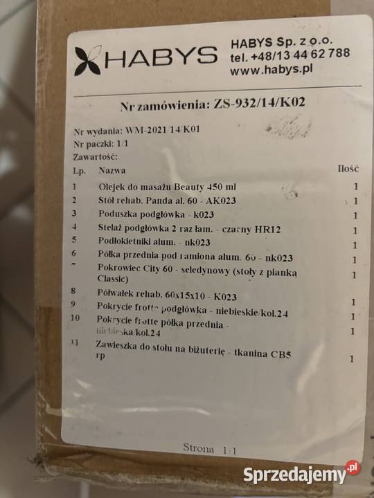 HABYS Stół do masażu Panda Al 60 niebieski podkarpackie Rzeszów sprzedam