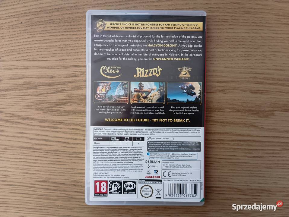 The Outer Worlds na konsolę Nintendo Switch sprzedam