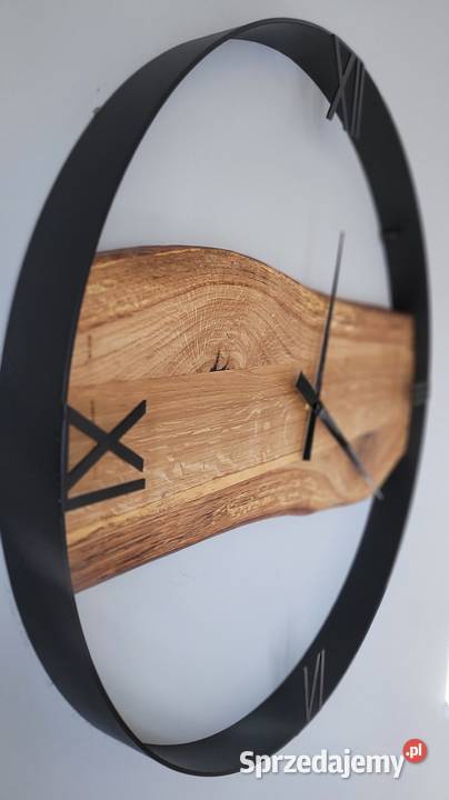 Dębowy zegar 60 ścienny Loft Industrial ścienny śląskie sprzedam