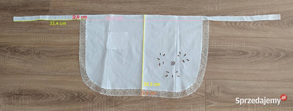 Fartuch damski HAFT koronka kremowa Hajnówka