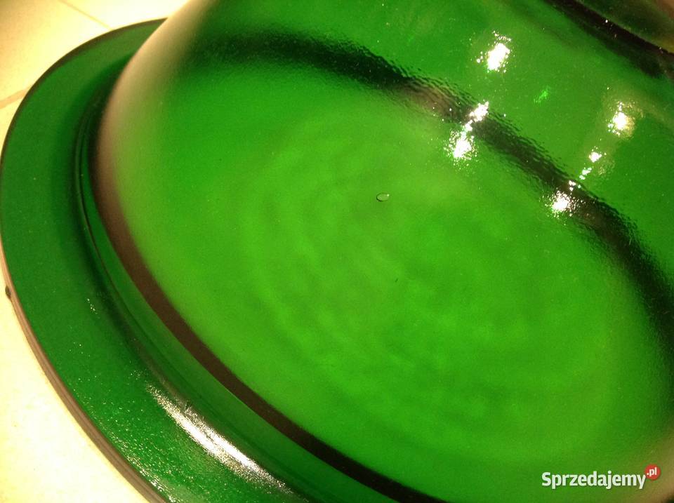 Stara Duża Misa grube zielone szkło Dekoracja odcienie zieleni sprzedam