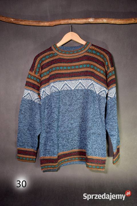 Peruwiański Artesanal Unisex Granatowy Sweter dolnośląskie Kudowa-Zdrój sprzedam