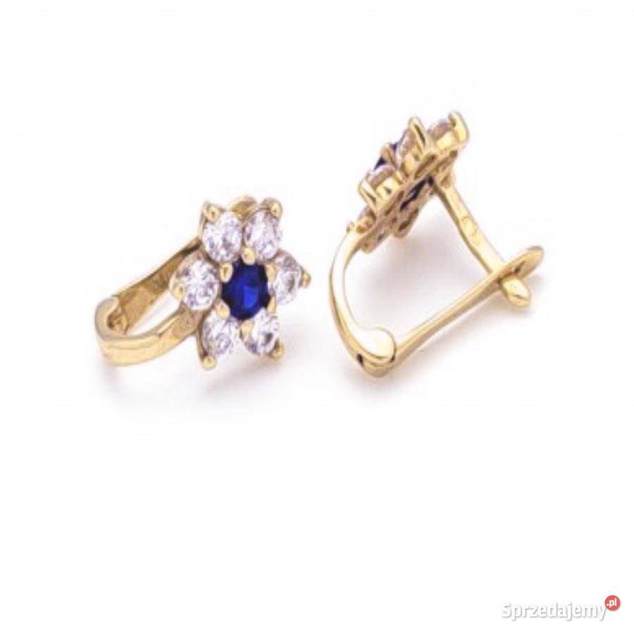 Kolczyki kwiatki Złote pr585 zapięcie angielskie złote Poznań sprzedam