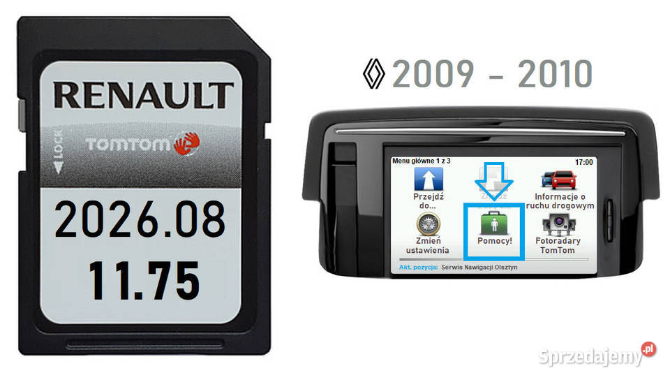 Mapa Renault 1175 Carminat TomTom 2026 Naprawa warmińsko-mazurskie Olsztyn