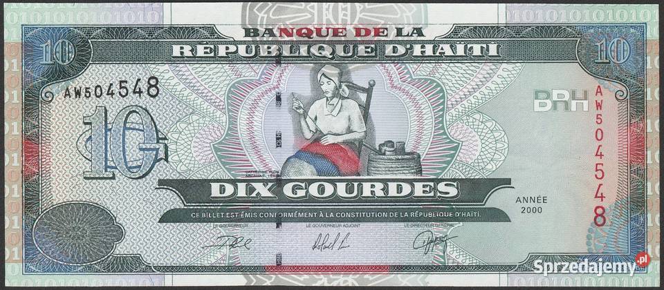 HAITI 10 gourdes 2000 STAN BANKOWY UNC